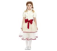 Smiffys Porcelain Doll Costume, Cream Dress & Belt, Halloween Child Fancy Dress, Witch Dress Up Costumes