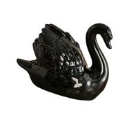 Porcelain Ducks Sculpture Ornament with Elegant Design Ceramic Animal Statue for Wedding Gift and Desk Shelf Decors Black and White Ducks Decors