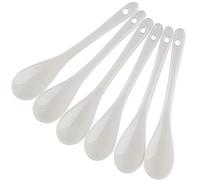 Porcelain Egg Spoons for Soft-Boiled Eggs Coffee Tea Desserts - Ceramic Spoon Set of 6
