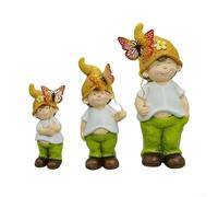 porcelain garden gnome statue for indoor and outdoor decoration, designed to add whimsical style to For Courtyard, garden, porch, and home environments (D)