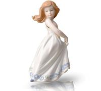 Porcelain Girl Boy Figurines Love Pets Statues Ceramic Sculpture, Lady Home Decor, Cute Art Figure Desktop Decorations, Dress Girls Great Gift Crafts, Ornaments for Home Party (White-GirlCat)