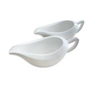 Porcelain Gravy Boat - White Serving Jug for Your Favourite Sauces and Gravies - 2 Pack