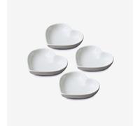Porcelain Mini Heart Shaped Dish Set of 4 WM Bartleet & Sons White One Size