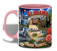 Porcelain Mug Alabama Heart Dixie Scenic Gulf Shores Ceramic Mug New Home | 330ML Drinking Cup Large Tea Cup for Office Love's day Coffee