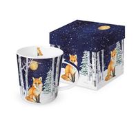 Porcelain Mug Christmas Fox in Moonlight Design Mug for the Table and as a Gift 0.4 L x H 10.5 cm