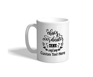Porcelain Mug Mom Chaos Coordinator Aka Ceramic Mug Anniversary | Celebration 330ml Tea Cup Funny Mug for Sister Kitchen Christmas