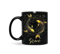 Porcelain Mug Multicoloured Drinking Cups Pisces Zodiac Pisces Horoscope with Handle Coffee Mugs for Office Friend Men 330Ml