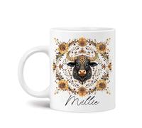 Porcelain Mug Personalised Porcelain Cup Mandala Nandi Sacred Cow Hindu Inspired Ual Multicoloured Ceramic Mug for Office Friend Tea 330Ml