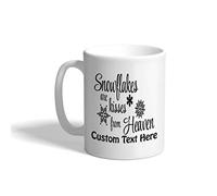 Porcelain Mug Snowflakes are Kisses from Heaven Ceramic Mug Mom 330ml | Tea Cup Large Ceramic Coffee Mug for Coffee Women Hot Cocoa