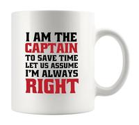 Porcelain Mugs Boat Captain I Am The Captain Assume Tea Cups Mulled Drinks