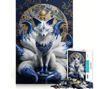 Porcelain Nine Tailed Fox 1000 Pieces Jigsaw Puzzles for Teenagers Logic Sense Toy Simple Fun Smooth Edge Stylish Gift (38x26cm)