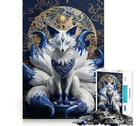 Porcelain Nine Tailed Fox Jigsaw Puzzles for Adults1000 Pieces Clear Logic Toy Leisure Time Perfect Cut Creative Gift (50x75cm)