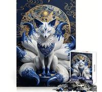 Porcelain Nine Tailed Fox Jigsaw Puzzles for Adults1000 Pieces Clear Logic Toy Leisure Time Perfect Cut Creative Gift (50x75cm)