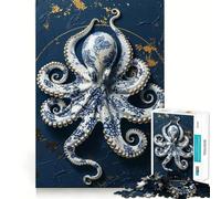 Porcelain Octopus Elegance 1000 Piece Jigsaw Puzzles for Teenagers Jigsaw Recall Build Easy Leisure Neat Cut Santa Wish Gift (38x52cm)