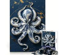 Porcelain Octopus Elegance 1000 Pieces Jigsaw Puzzles for Adults Mind Puzzle Soft Relax Image Assembly Santa Wish Item (50x75cm)