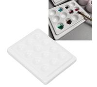Porcelain Paint Palette, White Reusable Ceramic Paint Palette, Pure Color 12 Wells with Cover for Artists for Home