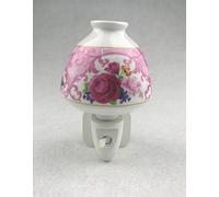 Porcelain Pink Rose Flower Floral Plug In Night Light Nightlight LED bulb
