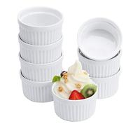 Porcelain Ramekins 4OZ,Set of 8, Souffle Dishes, Oven Safe Ramekin Bowls Serving For Creme Brulee, Custard, Pudding, Mini Desserts, Jam, Dips, Sauces, Ramekins For Baking