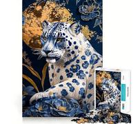 Porcelain Snow Leopard Art 1000 Piece Jigsaw Puzzle for Adults Smart Reason Toy Home Enjoy Sharp Edge Santa Wish Item (38x52cm)