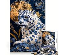 Porcelain Snow Leopard Art 1000 Piece Jigsaw Puzzles for Teenagers Jigsaw Logic Train Toy Stress Relief Smooth Cut Memorable Gift (50x75cm)