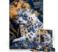 Porcelain Snow Leopard Art Jigsaw Puzzles for Adults 1000 Pieces Clear Logic Toy Quiet Hobby Perfect Cut Stylish Gift (38x26cm)