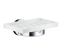 Porcelain Soap Dish Polished Chrome Holder Wall Mount Smedbo UK Silver One Size