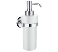 Porcelain Soap Dispenser with Polished Chrome Holder Wall Mount Smedbo UK Silver One Size