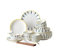 Porcelain Tableware Set, Hand-painted Underglaze Colored Flowers, 33 Pieces For 6 People, Dishwasher And Microwave Safe, High Temperature Firing To Resist Cracking