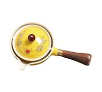 Porcelain Tea Maker - 6.89 Inch 160ml Vintage Ceramic Teapot Chinese Dispenser | 360 Rotating Tea Maker with Wood Handle, Multifunctional Flexible Kungfu Drip Teapot