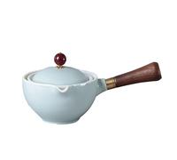 Porcelain Tea Pot Cup Set Chinese Gongfu Kung Fu Tea Set 360 Rotating Teapot Ceramic Tea Maker Infuser Semi-Automatic Teaware Travel Tea Set for Tea Lovers(I)