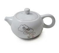 Porcelain Teapot, 6oz Small Tea Pot White Chinese Gongfu Tea Set (Auspicious clouds)