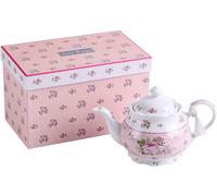 Porcelain Teapot Sets Teapot Sugar Bowl and Cream Milk Jug Shabby Chic Vintage Floral in Gift box (Teapot Rose Pink) London Boutique Rose One Size