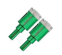 Porcelain Tile Diamond Drill Bits - 2pcs 1"/25mm Dry Diamond Hole Saw Triangle Shank for Ceramic Marble Granite Stone,Diamond Core Drill Bit Kit Fixed on Drills