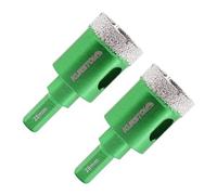 Porcelain Tile Diamond Drill Bits - KURSTOL 2pcs 1-1/8"/28mm Dry Granite Hole Saw Kit for Ceramic Marble Stone,Diamond Core Drill Bit Kit Hex Shank Fixed on Drills