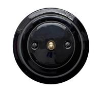 Porcelain Toggle Light Switch - 1-Gang, 2-Way Flush Mounted Ceramic Wall Switch, Retro Loft Vintage Cottage Style, CE Certified, Black with Bronze Toggle
