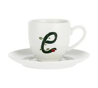 Porcellana Solotua Coffee Cup with Saucer Letter 'E' 3 Oz in Gift Box