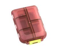 Porceosy 10-Compartment Portable Pill Organizer, Compact & Lightweight Daily Medicine Box, Leakproof Design, Travel-Friendly, Easy to Clean Brown