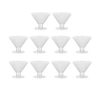 Porceosy 10Pcs Disposable Martini Glasses Set - Plastic Cocktail Glass for Parties Weddings Desserts, Transparent Cups for Cocktails Champagne Ice Cream Clear