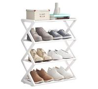Porceosy 4 Tier Small Shoe Rack, Shoe Racks Storage for Entryway, Detachable Stable Closet Shoe Shelf Bedroom Shoe Organizer Free Standing Shoe Holder White