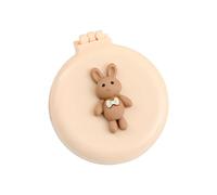 Porceosy Bowknot Bunny Hair Brush Compact Size Foldable with Mirror Soft Bristles Scalp Massage Cartoon Design Portable Detangling Styling Comb Hairdressing Yellow