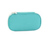 Porceosy Chinese Style Compact Travel Jewelry Organizer, Soft Fabric Portable Pouch with Multi-Compartment, for Rings Earrings Necklaces Bracelets Lake Blue L