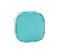 Porceosy Chinese Style Compact Travel Jewelry Organizer, Soft Fabric Portable Pouch with Multi-Compartment, for Rings Earrings Necklaces Bracelets Lake Blue S