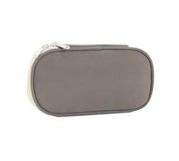 Porceosy Chinese Style Compact Travel Jewelry Organizer, Soft Fabric Portable Pouch with Multi-Compartment, for Rings Earrings Necklaces Bracelets Grey L