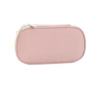 Porceosy Chinese Style Compact Travel Jewelry Organizer, Soft Fabric Portable Pouch with Multi-Compartment, for Rings Earrings Necklaces Bracelets Pink L