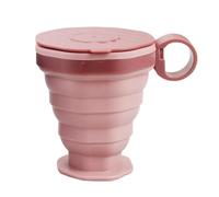 Porceosy Collapsible Travel Cup Silicone Portable Coffee Cup for Hot and Cold Drinks Reusable Travel Mugs for Camping Hiking Picnic Self Driving to-Go Pocket Size Coffee Tumbler Pink