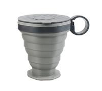 Porceosy Collapsible Travel Cup Silicone Portable Coffee Cup for Hot and Cold Drinks Reusable Travel Mugs for Camping Hiking Picnic Self Driving to-Go Pocket Size Coffee Tumbler Grey