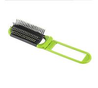 Porceosy Compact Travel Hairbrush Foldable Women Portable Folding Hair Brush with Mirror Soft Bristles Scalp Massage Anti-static Travel-friendly Detangling Green