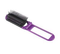 Porceosy Compact Travel Hairbrush Foldable Women Portable Folding Hair Brush with Mirror Soft Bristles Scalp Massage Anti-static Travel-friendly Detangling Purple