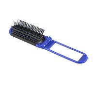 Porceosy Compact Travel Hairbrush Foldable Women Portable Folding Hair Brush with Mirror Soft Bristles Scalp Massage Anti-static Travel-friendly Detangling Blue