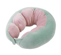 Porceosy Compact Travel Pillow Memory Foam Support Cushion Portable Neck Extra-soft Breathable Washable Non-fading Adjustable Airplane Green